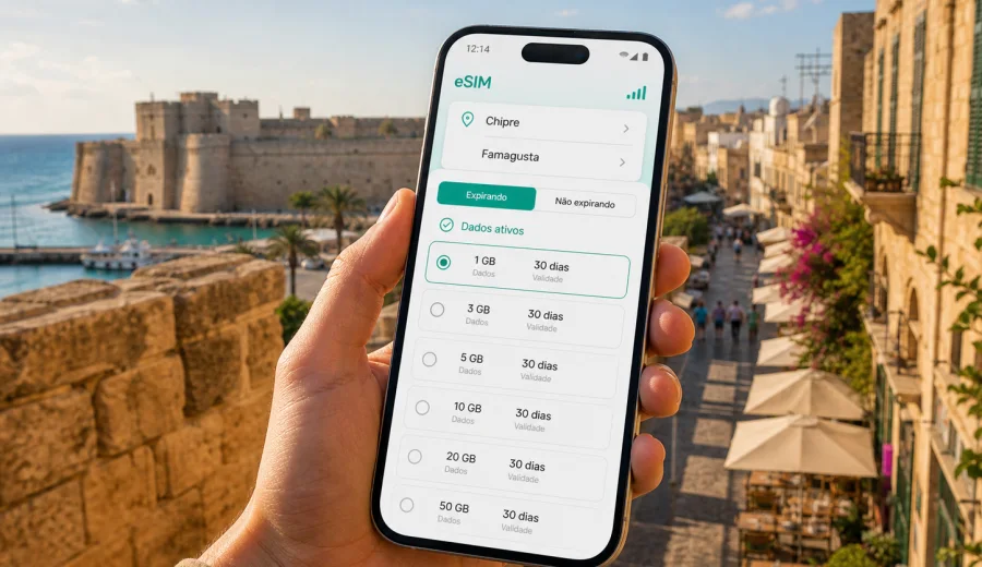 eSIM em Famagusta: internet móvel no Chipre