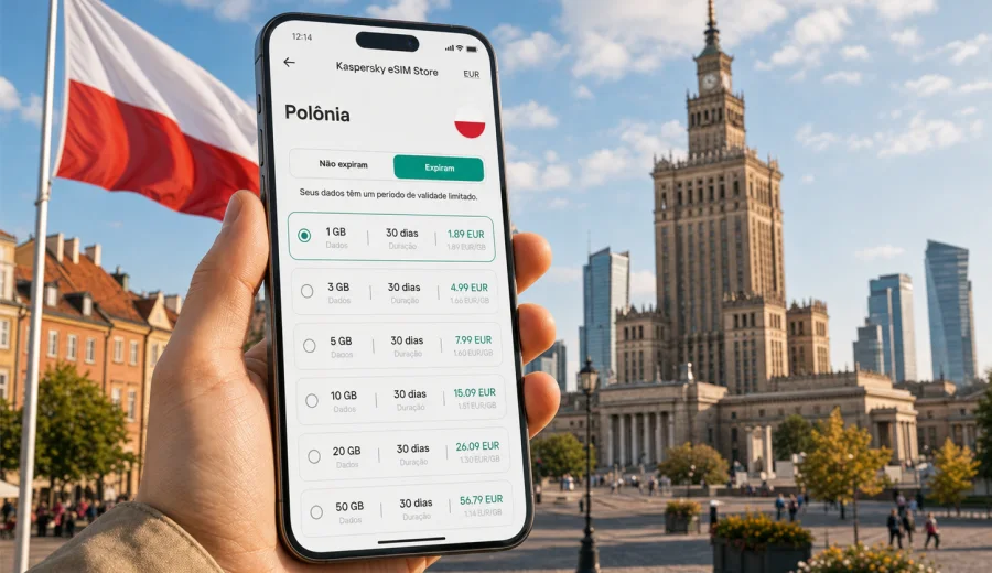 eSIM na Polônia: internet móvel em viagem