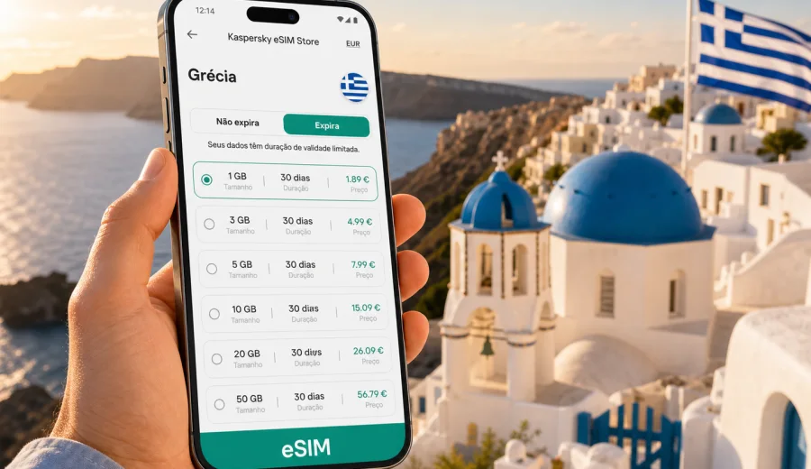 eSIM Grécia: ligação móvel e internet na viagem
