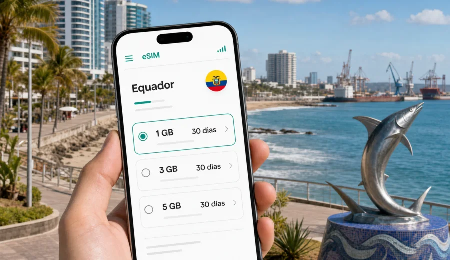 Manta eSIM: internet móvel no Equador