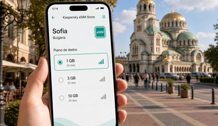 eSIM em Sofia: ligação móvel e internet
