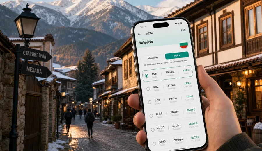 eSIM em Bansko: internet móvel na Bulgária