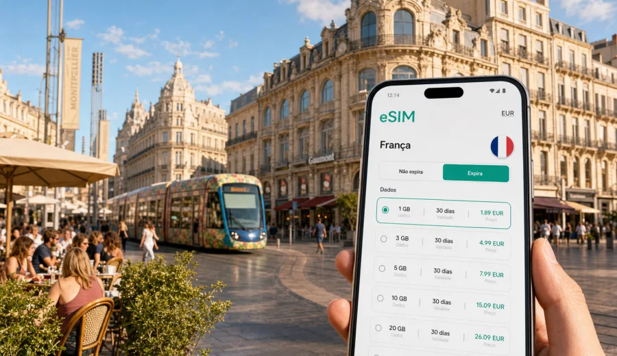 eSIM em Montpellier: internet e ligação móvel