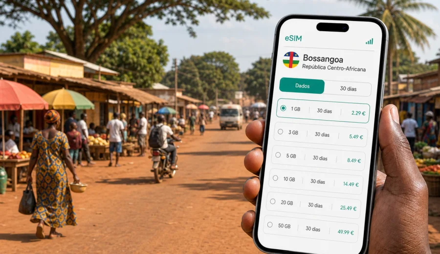Bossangoa eSIM: internet móvel para viajar