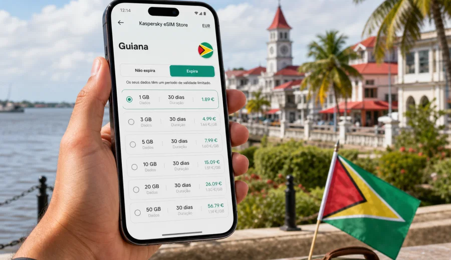 eSIM para Guiana: internet móvel na viagem
