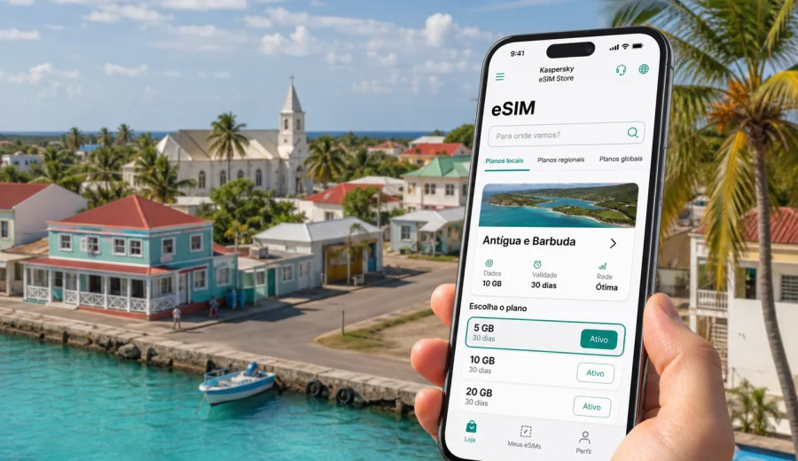 eSIM em Codrington: internet para viagem