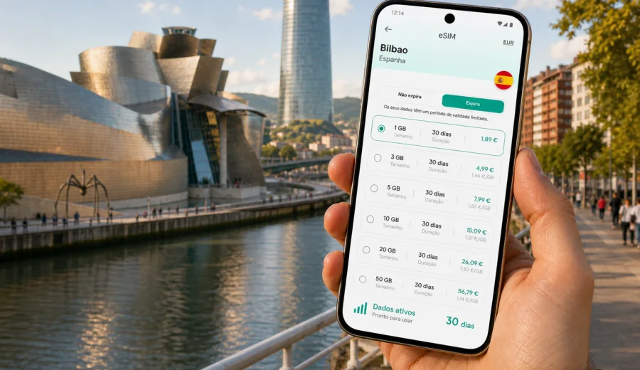 eSIM em Bilbao: internet e ligação móvel