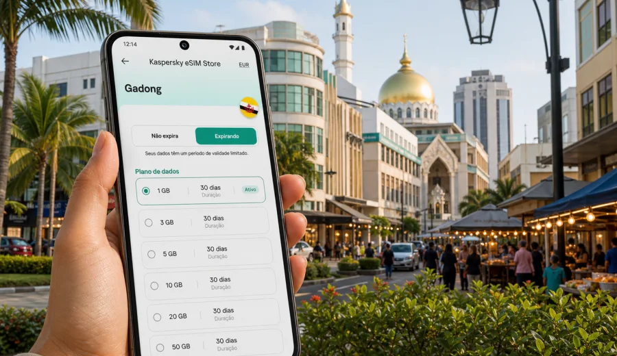eSIM em Gadong: internet móvel para viagem