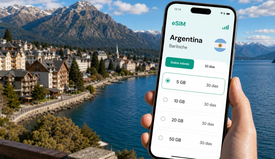 Bariloche eSIM: internet móvel na viagem