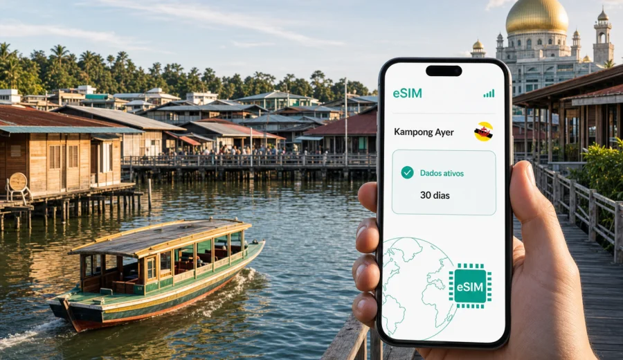 eSIM em Kampong Ayer: internet móvel para viajar