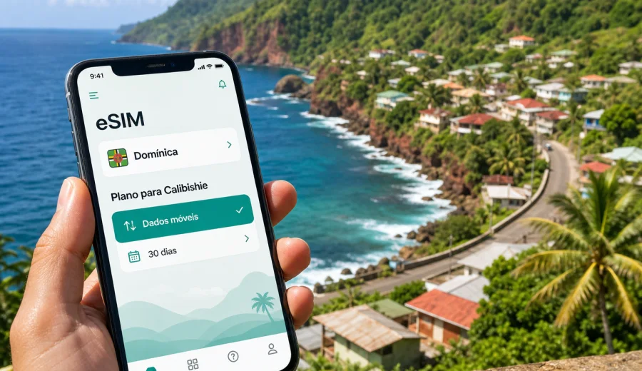 eSIM em Calibishie: internet móvel na Domínica