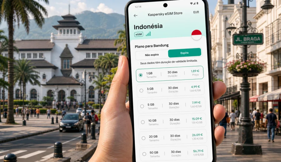 eSIM em Bandung: internet móvel para viajar