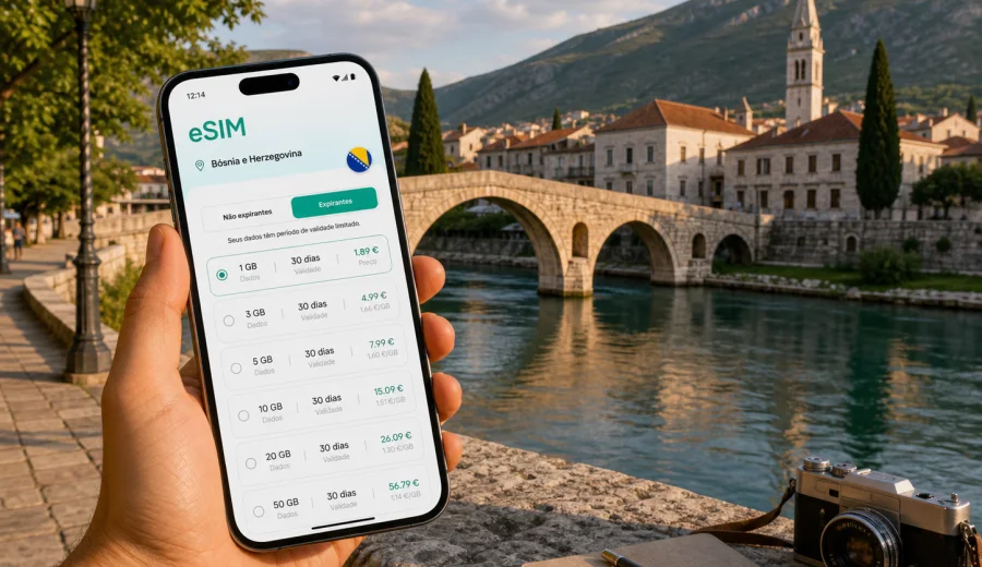 eSIM em Trebinje: internet móvel para viajar