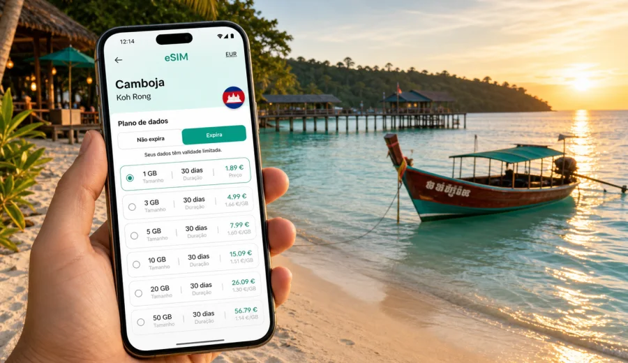 Koh Rong eSIM: internet móvel no Camboja