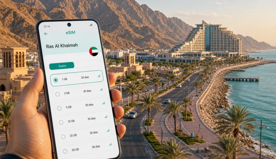 eSIM em Ras Al Khaimah: internet móvel