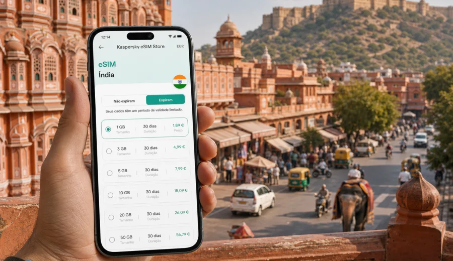 eSIM em Jaipur: internet móvel na Índia