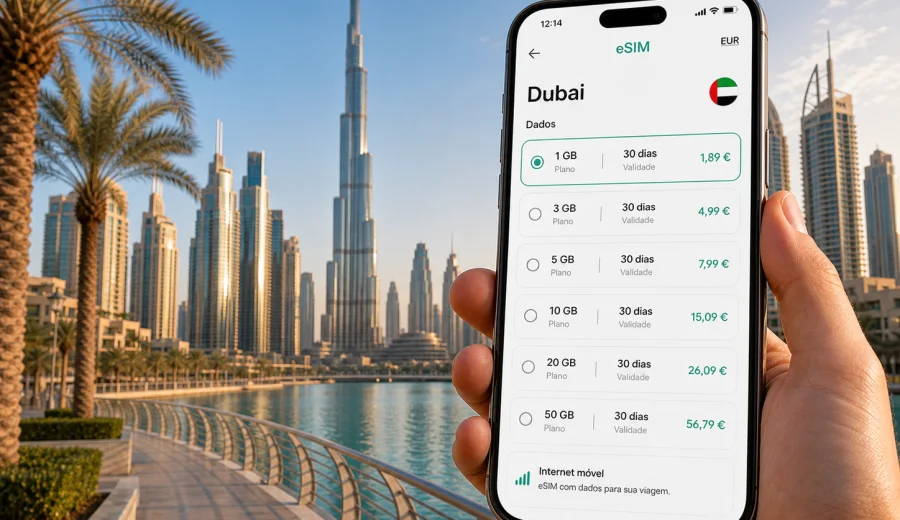 eSIM em Dubai: internet móvel para viagem