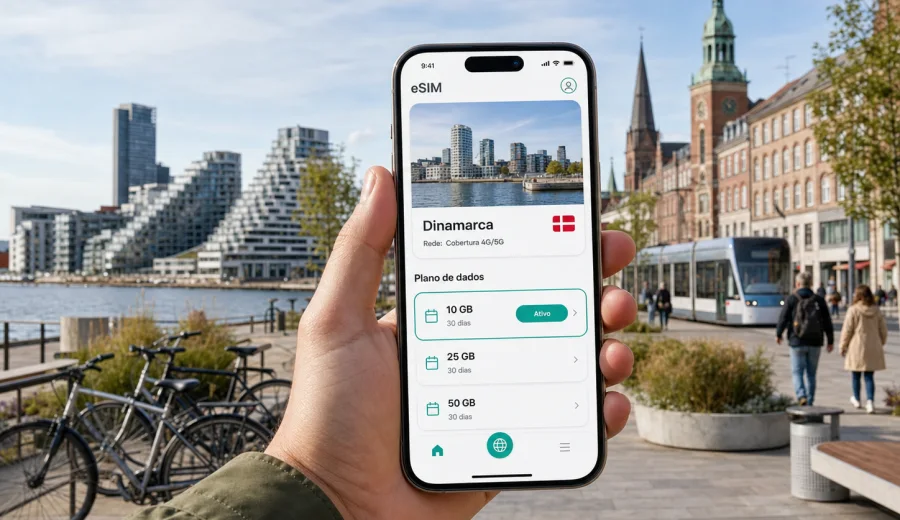 Aarhus com eSIM: internet móvel na viagem