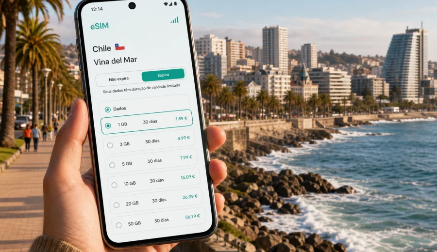 eSIM em Vina del Mar: internet móvel