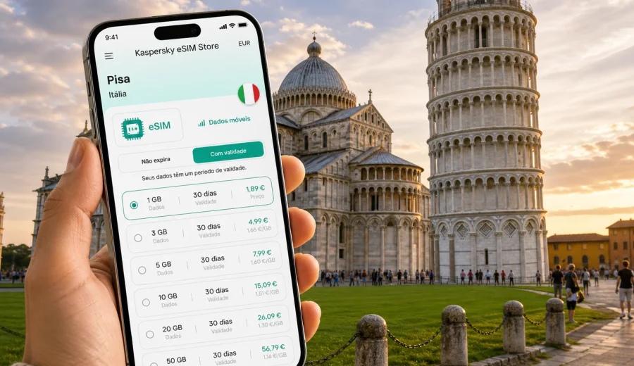 eSIM em Pisa: internet móvel para viagem