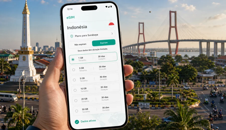 eSIM em Surabaya: internet móvel para viajar