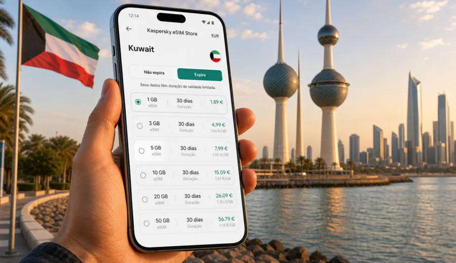 eSIM Kuwait: internet móvel para viagem
