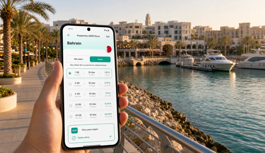 Ilhas Amwaj eSIM: internet móvel no Bahrein