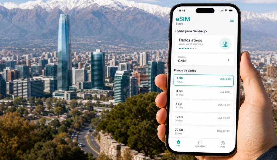 eSIM em Santiago: internet móvel no Chile