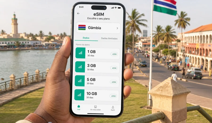 eSIM na Gâmbia: conexão móvel e internet