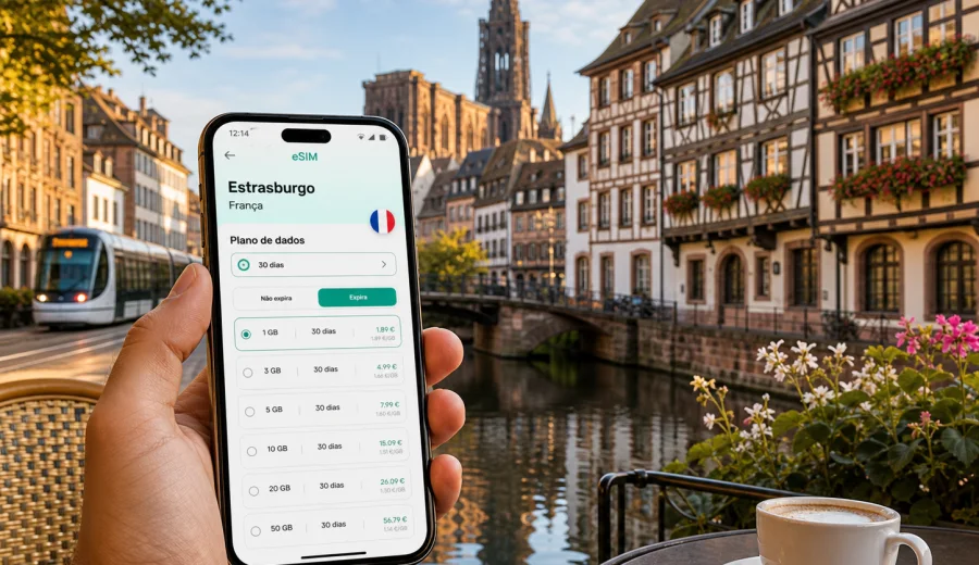 eSIM em Estrasburgo: internet móvel na viagem