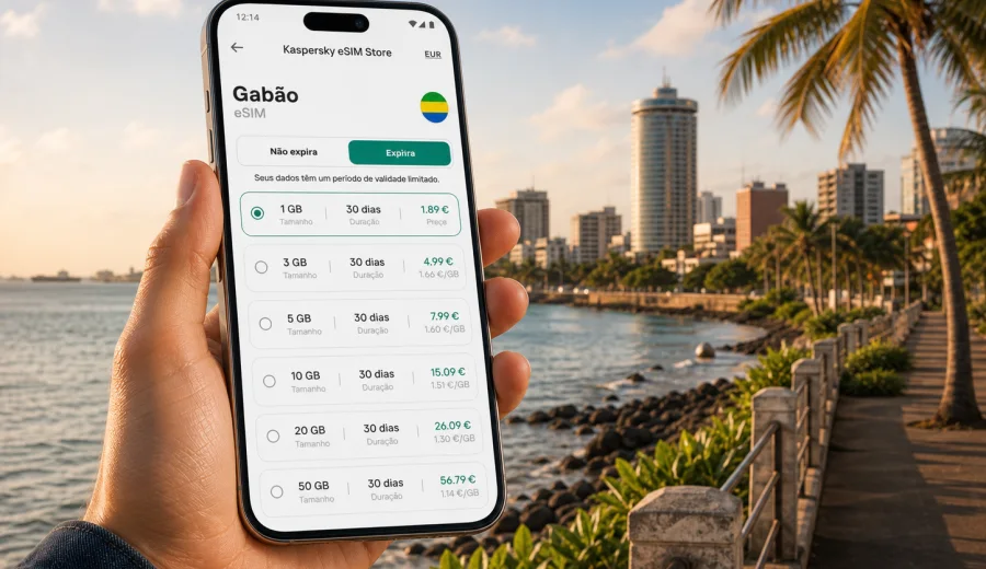 eSIM para o Gabão: internet na viagem