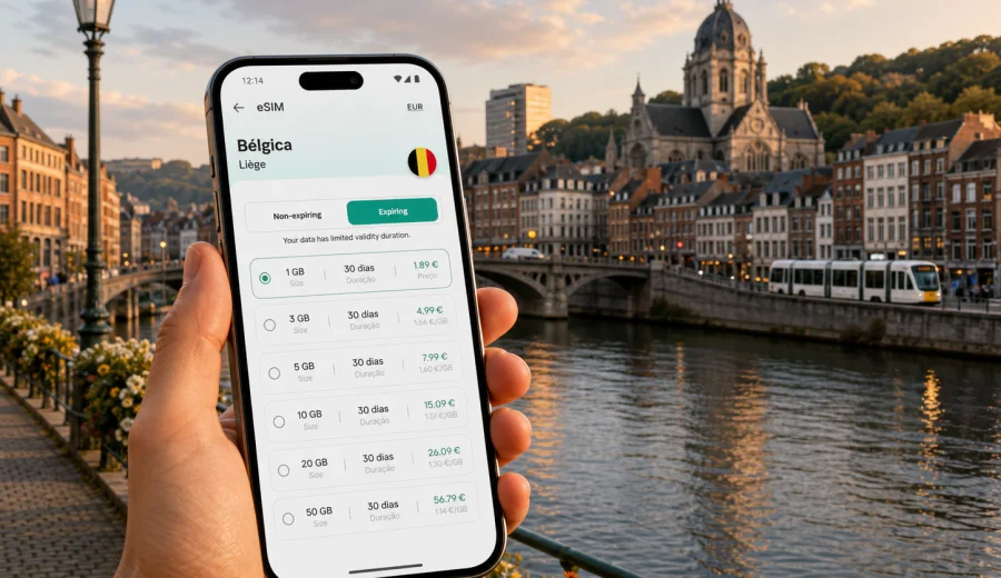 Liège eSIM: internet móvel na viagem