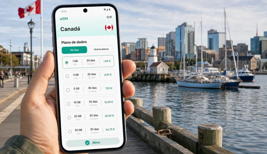 eSIM em Halifax: internet móvel no Canadá