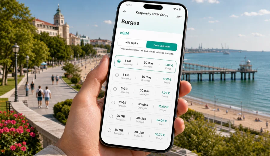 eSIM em Burgas: internet móvel na Bulgária