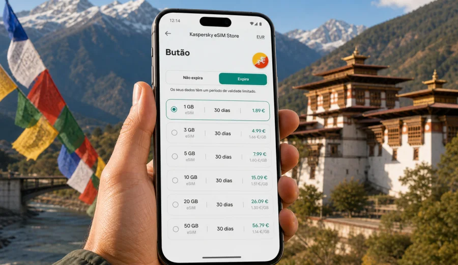 eSIM no Butão: conexão móvel e internet