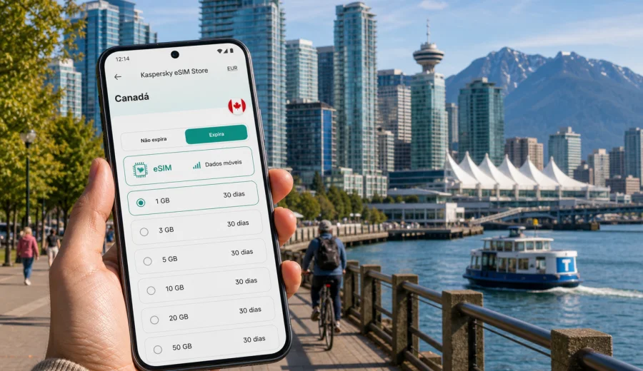 eSIM em Vancouver: internet móvel no Canadá