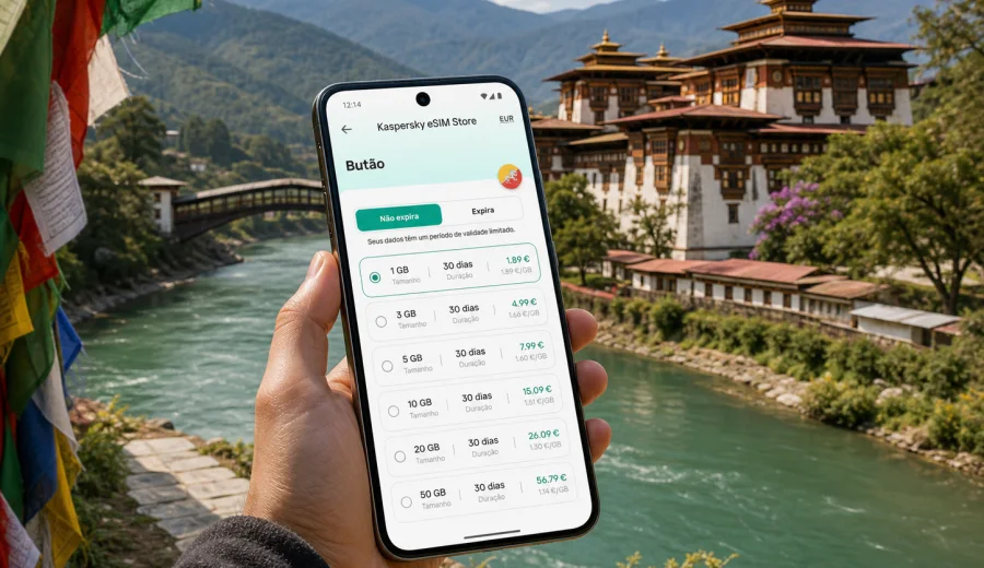 eSIM em Punakha: internet móvel no Butão