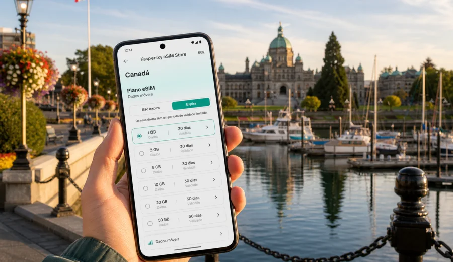 eSIM em Victoria: internet móvel no Canadá