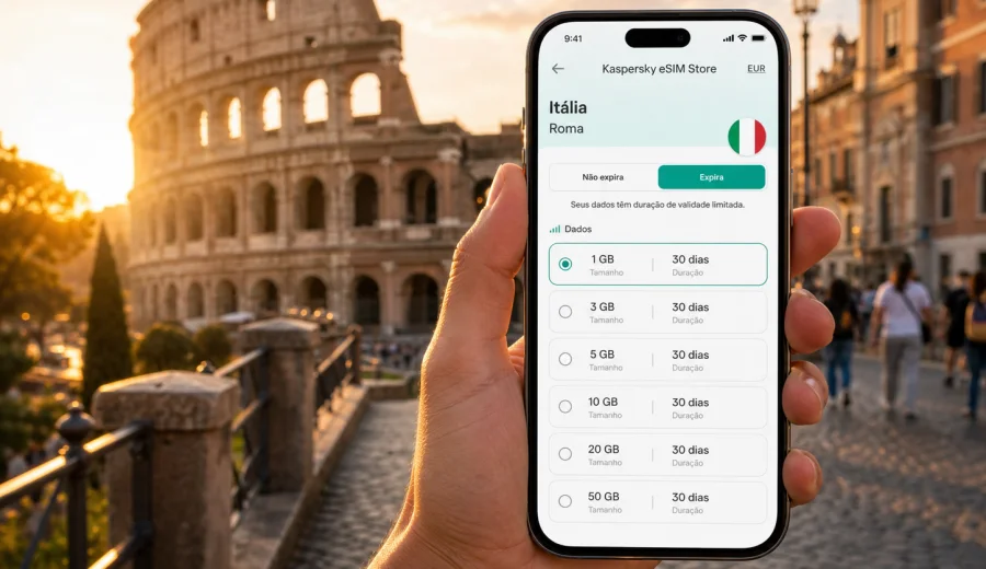 Roma eSIM: ligação móvel e internet
