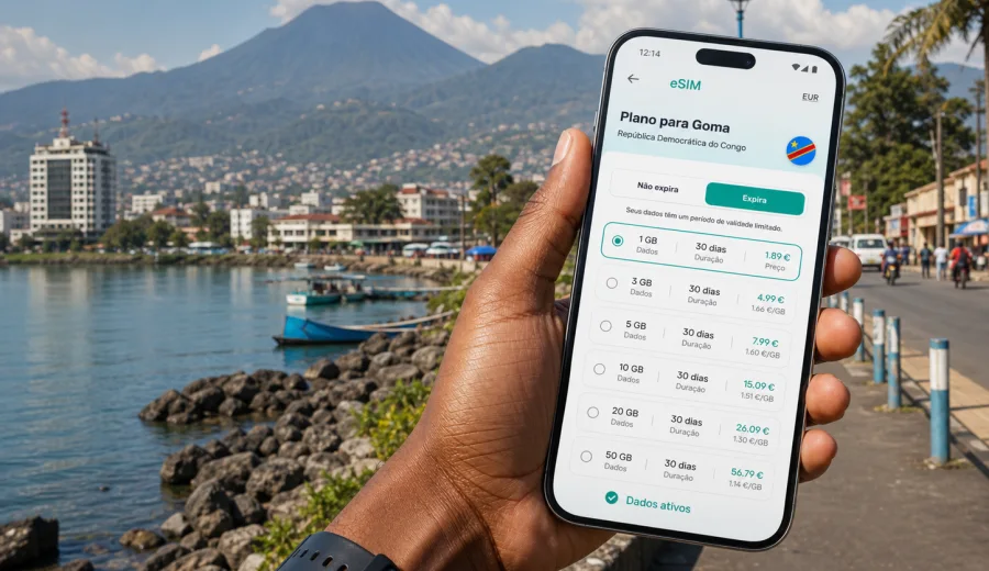 eSIM em Goma: conexão móvel e internet