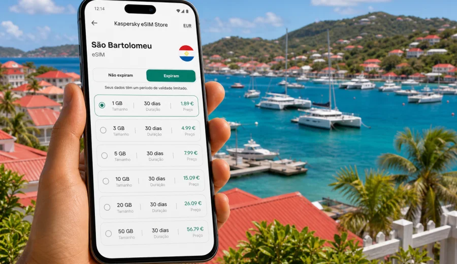 eSIM em São Bartolomeu: internet para viagem