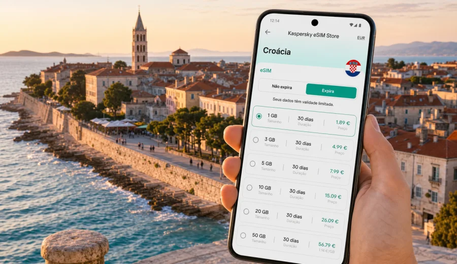 eSIM em Zadar: internet móvel na Croácia