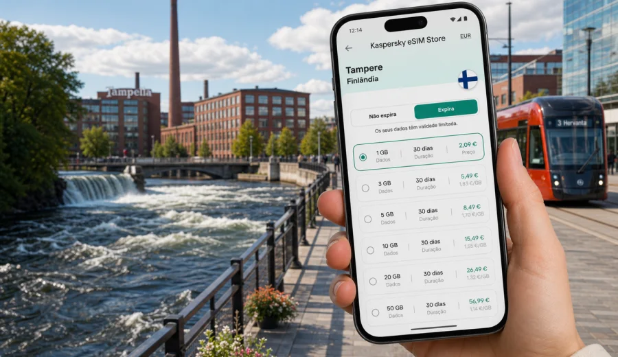 eSIM em Tampere: internet móvel na Finlândia