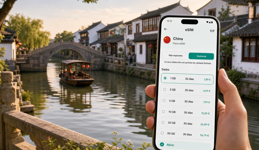 eSIM em Suzhou: internet móvel na China