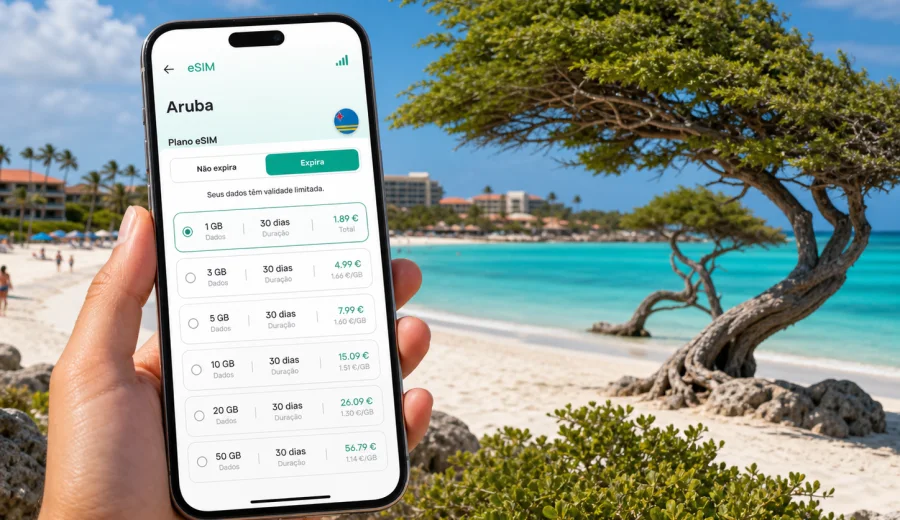 eSIM em Eagle Beach: ligação móvel e internet