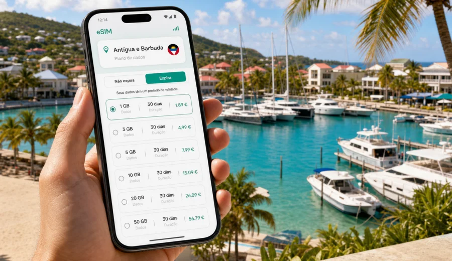 eSIM em Jolly Harbour: internet na viagem