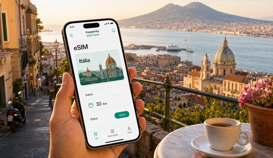 eSIM em Nápoles: internet e ligação móvel