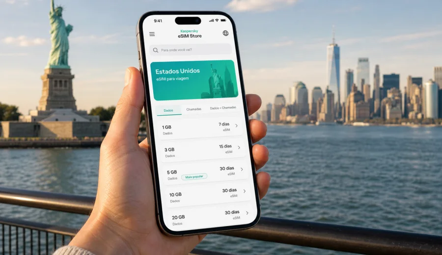 eSIM Estados Unidos: internet móvel em viagem