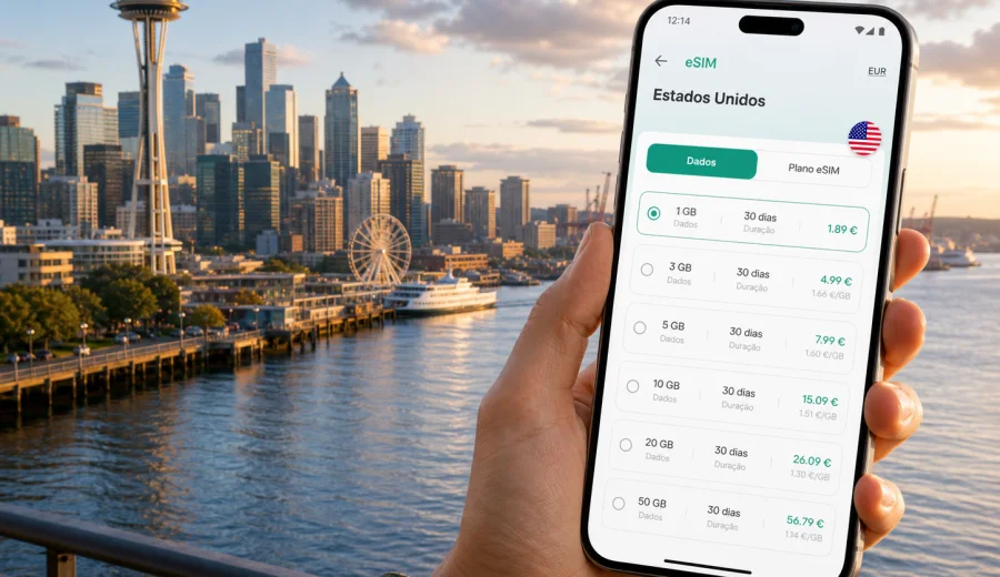 eSIM em Seattle: internet móvel para viagem