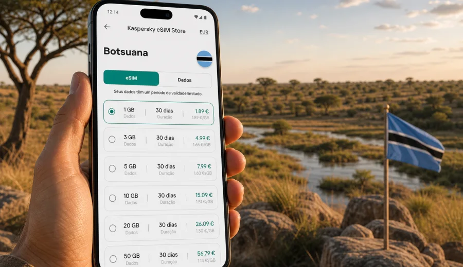 eSIM em Botsuana: internet móvel em viagem